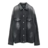 Tvättad Denim-jackor i stor storlek ”Black” 662772TKVG51000