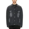 Tvättad Denim-jackor i stor storlek ”Black” 662772TKVG51000