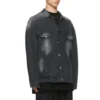Tvättad Denim-jackor i stor storlek ”Black” 662772TKVG51000
