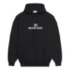 Unisex FW21 Fleece med logotryck, långärmad, med huva, svart 600583TKVI81070