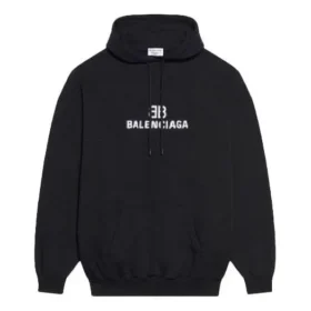 Unisex FW21 Fleece med logotryck, långärmad, med huva, svart 600583TKVI81070