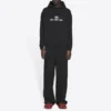 Unisex FW21 Fleece med logotryck, långärmad, med huva, svart 600583TKVI81070