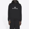 Unisex FW21 Fleece med logotryck, långärmad, med huva, svart 600583TKVI81070