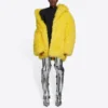 Unisex FW21 jackor i fuskpäls, gul 663000TKQ077200