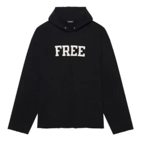 Unisex FW21 Sweatshirt med gratis bokstavstryck, svart 661711TKVD41070
