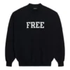 Unisex FW21 Sweatshirt med rund hals och gratis tryck, svart 652981TKVD41070