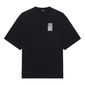 Unisex FW21 T-shirt med tryck och rund hals, svart 661715TKVE51070