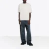 Unisex SS21 T-shirt med logotryck, grå 612966TIV542970