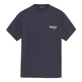 Unisex-tröja med kort ärm och logomönster, marinblå 556150TAV444128