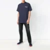 Unisex-tröja med kort ärm och logomönster, marinblå 556150TAV444128