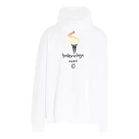 Unisex-tröja med logo i oversize-modell, vit 620973TIV459040
