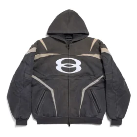 Unity Sports Icon Biker-luvtröja med dragkedja, oversized ”Black White” 790359TQVM21070