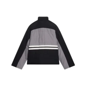Vadderad träningsjackor med trattkrage ”Grey Black” 675462-TKO48-1000