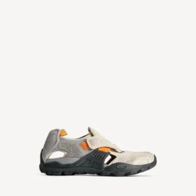 Vandringssandal för herr i grått/beige/orange/svart