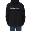 Överdimensionerad parka i tekniskt tyg med jerseyinsats ”Black” 746450TOO321000