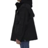 Överdimensionerad parka i tekniskt tyg med jerseyinsats ”Black” 746450TOO321000