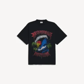 Vintage-surf-T-shirt i oversize-modell för herr i svart