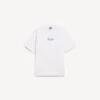 Vit T-shirt för män med skissartat tryck och medium passform
