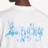 Vit T-shirt för män med skissartat tryck och medium passform