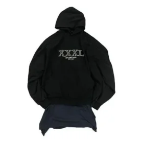 XXXL T-shirt med lappar och luvtröja, oversized ”Black” 720406TNVD91070